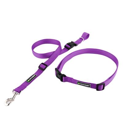 China Wholesale Custom Soft Reflective Pure Nylon Padded Logo Hands Free Pet Leash Dog Leash For Running for sale