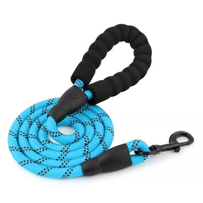 China Hot Selling Padded Rope Heavy Duty Nylon Round Reflective Dog Leash From Guangzhou Chinese Factory for sale