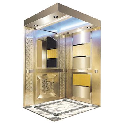 China Modern Luxurious Apartment Elevator Etching 800kg Mirror Cabin Decoration Design Elevator Cabin Price for sale