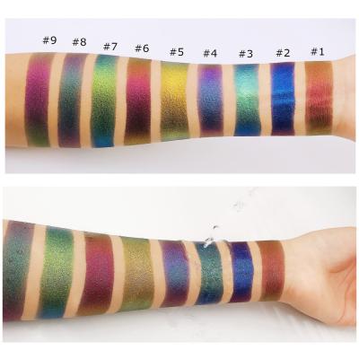 China Waterproof 9 Colors Chameleon Glitter Eyeshadow Shimmer Dye Eyeshadow Pressed Metallic for sale