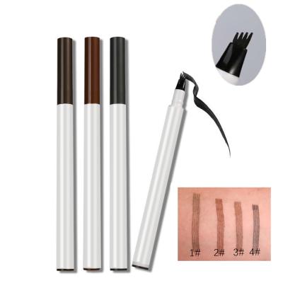 China Pen Fine Sketch Liquid Long Fork Eyebrow Tip Pencil Four Heads Waterproof Natural Waterproof Eyebrow Tattoo Long Lasting Eyebrow Enhancers for sale