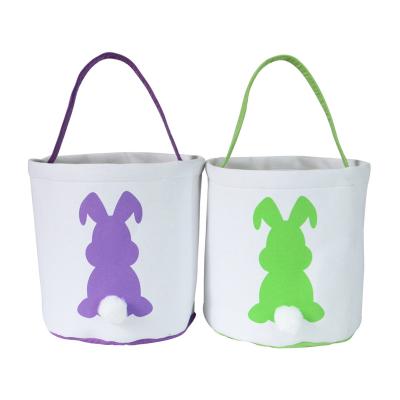 China Custom 2022 Cute Cartoon New Tote Sleeping Basket Bags Easter Bunny Bags Easter Egg Candy Gift Baskets Canvas Bags For Easter Wholesale for sale