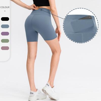 China Summer Breathable Girls Shorts Sports Custom Logo Print Women Fitness Yoga Yoga Wear Gym Shorts For Women XXL With Pocket for sale