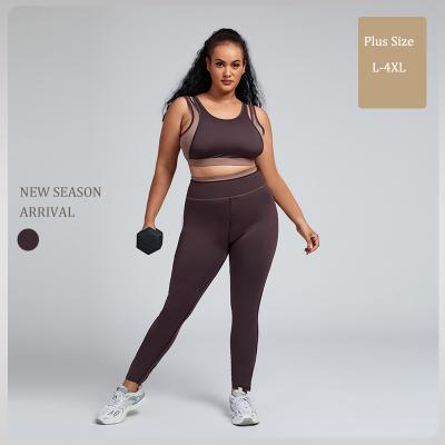 China Women's Yoga Suit Sets Breathable Sportswear Fitness Leggings 2 Piece Seamless Yoga Set Women Fitness Activewear Plus Size XXXXL for sale