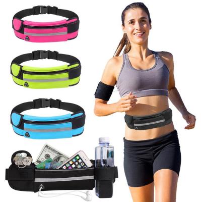 China Waterproof sports pockets men and women fashion new outdoor running fitness waterproof water bottle belt mobile phone bag personal bag for sale