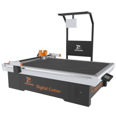 China Garment Shops JINAN ZHUOXING Manufacturer 1600*2500mm Oscillating Knife CNC Automatic Leather Cutting Machine for sale