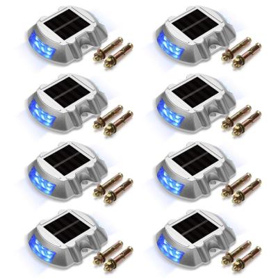 China Road Wireless Solar Stud LED Blue Flashing Light IP68 Garage Lighting 107*95*24mm for sale