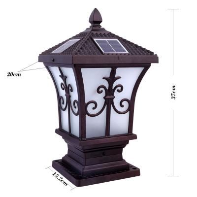 China Solar Powered Outdoor Solar Powered Aluminum Post Light Post Wall Fence Post Barrier Pillar Pillar Base IP65 Aluminum The Yard Light for sale