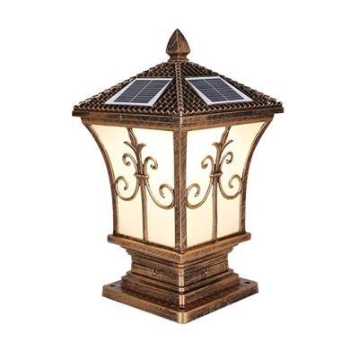 China Waterproof Solar Garden Post Wall IP65 Base Pathway Solar Power Fence Outdoor Pillar Lamp for sale