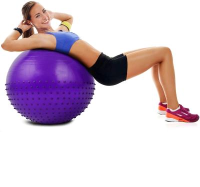 China Exercise Ball 65cm Upgraded Anti Slip Yoga Ball with Massage Point Fitness Ball for Birthing Pilates Yoga Stability Balance yoga en venta