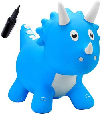 China Dinosaur Bouncy Horse Hopping Toys Bouncy Animals Hopper Inflatable Triceratops Bouncer Ride On Animals Toys Gift for sale