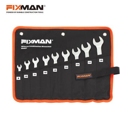 China Durable FIXMAN 9 PC Chrome Vanadium Metric Combination Wrench Set for sale