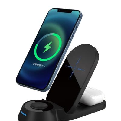 China Mobile Phone 15W 3 in 1 Fast Charging Wireless Charger Support Qi-Certified Wireless Charger for Iphone and Apple Watch for sale