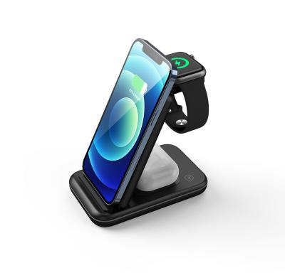 China Wireless Cell Phone Charger Stand 3 in 1 Fast Charging Station Wireless Dock for Series 6/Se/5/4/3/2, Apple Watch Airpods Pro 2, for sale