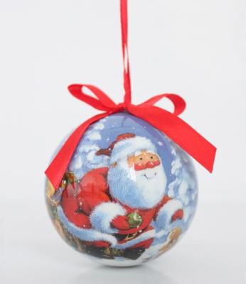 China Indoor Christmas / Door Decor Factory Wholesale Red Glossy Paper Christmas Ball Custom 7.5cm Wrap for sale