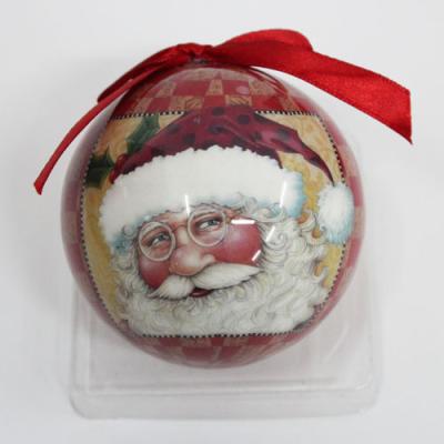 China Indoor Christmas / Door Decor 7.0 Cm Santa Printing Christmas Ornament for sale