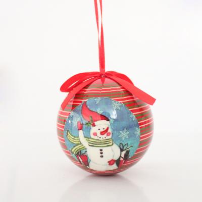 China Custom Holiday Party OEM Logo Snowman Pattern Christmas Ball Foam Christmas Tree Ornaments for sale