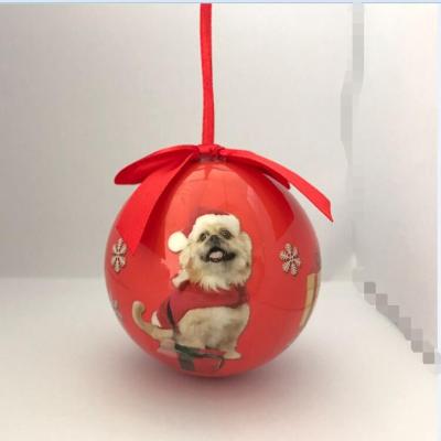 China Christmas decorations & Wholesale Christmas Ball Printing Pattern Pets Promotion Gift Custom 6cm Plastic Christmas Ball Ornament For Christmas Tree for sale