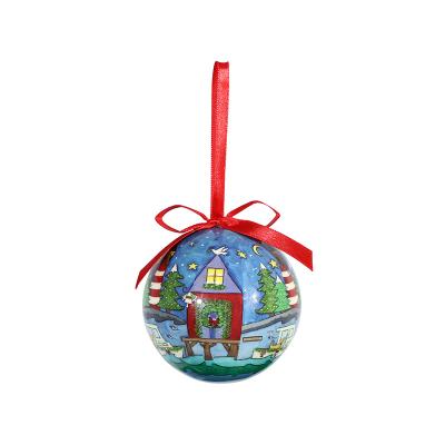 China Christma Tree Decoration Factory Custom Pattern Printed Christmas Balls Christmas Tree Ornaments Foam Christmas Balls for sale