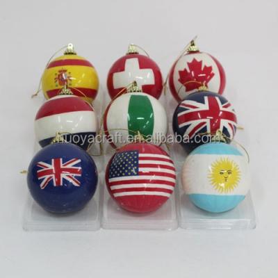 China Christmas manufacturers directly sell the Christmas decoration ball with the national flag model for sale