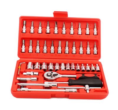 China Auto repair tool set Ratchet wrench socket tool 46 sets batch head combination tool auto repair kit 124 Spider (348_) for sale