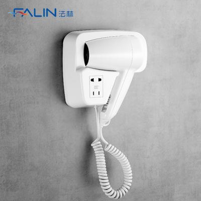 China FALIN FL-2101B Hotel Hair Dryer Wall Mounted ABS Plastic Electric Hair Dryer With Shaver Plug for sale