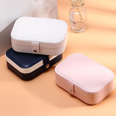 China Sustainable Double Layer Jewelry Earring Ring Flannel Jewelry Storage Box for sale