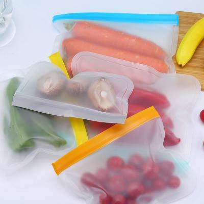 China Reusable Food Grade Silicone Food Storage Storage Bag Silicone Zipper Viable Lock Bag Reusable Storage Bag for sale