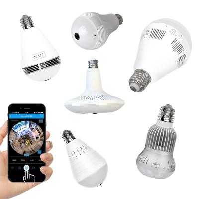 China Human Motion Tracking Wireless 360 Panoramic LED Camera Camara Bulb Bulb Hidden Custom Logo Full HD Wifi Factory Direct Sales for sale