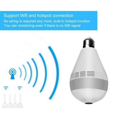 China Built-in LED Flashlight Fisheye IP Camera 2Mp Bulb Hidden Home Security 360 Degree Wifi Mini Wifi Camera Light Bulb CCTV Hidden for sale