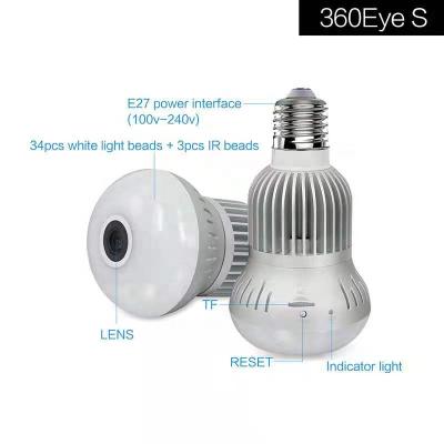 China Human Motion Tracking Amazon Hot Sale 3MP Wifi Camera Security 360 Degree Panoramic Wifi Camera Bulb for sale