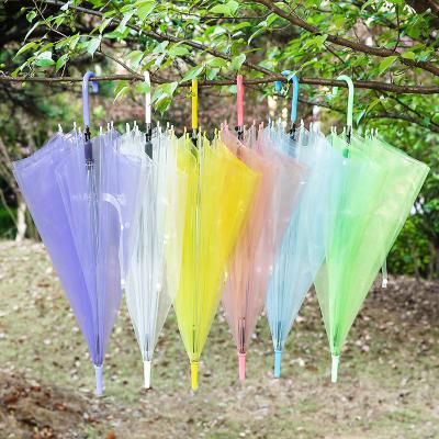 China Novelty Promotional Cheap Straight Umbrella Transparent Clear Umbrella Custom for sale