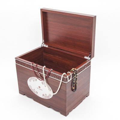 China Wood Hot Sale High Capacity Jewelry Packaging Ornament Gift Storage Jewelry Box Logo Wooden  Jewelry Storage Box for sale