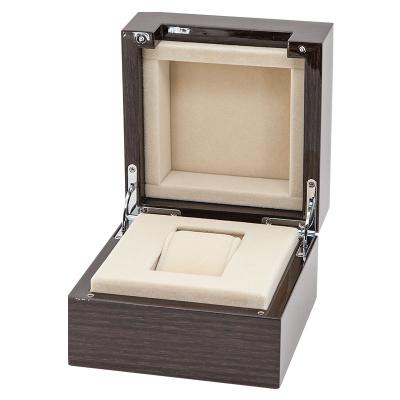 China Wood Hot Selling Custom Logo Luxury Watch Packaging Box And Small Pillow Microfiber Wooden Watch Box for sale