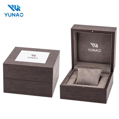 China Wood Factory OEM/ODM Luxury Natural Wood Veneer Watch Box Microfiber Lining Square Wooden Watch Box for sale