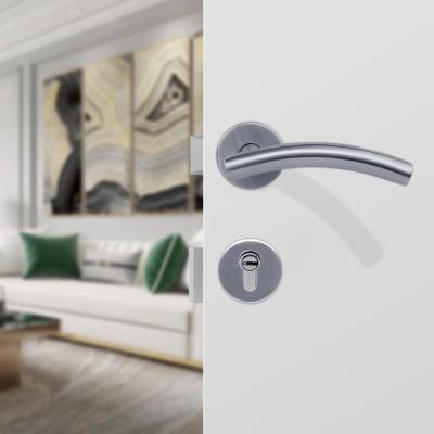 China Modern Bedroom Interior Metal Lever Manufacturing Steel Door Handles And Lock for sale