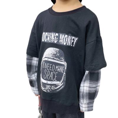 China Anti-pilling New Summer Boys Spring and Smiley Face Kids Plaid Striped Long Sleeve Shirt for sale