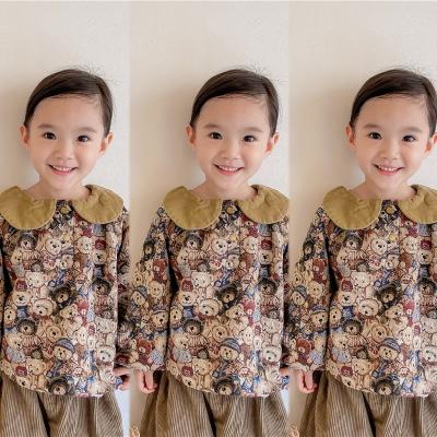 China Anti-wrinkle Cute Cartoon Printed Lapel Baby Toddler Coats Children Kids Clothes Outwear for sale