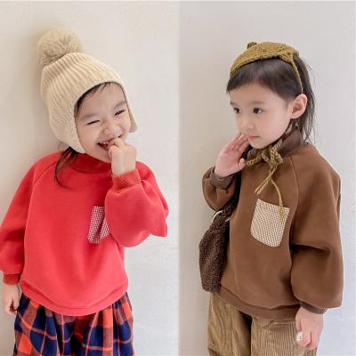 China Autumn Winter Fleece Girls Breathable Kids Crewneck Sweater Sweatshirts for sale