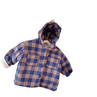 China New Collection Breathable Goods Using Low Price Cotton Grid Pattern Winter Girls Jacket Cotton Padded Warm Coat for sale