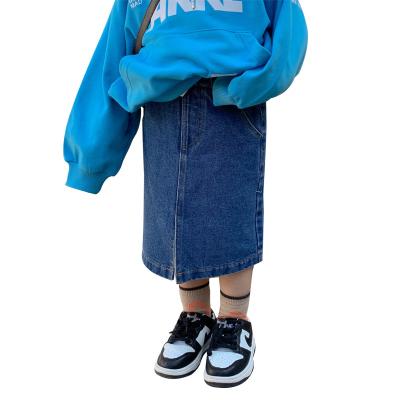 China Hot Sale Denim Casual Ajar Skirt Breathable For Kids Girls Jeans Dress for sale