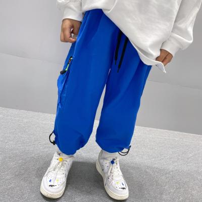 China Kids Casual Anti-Wrinkle Blue Kids Pants Custom Cargo Pants Boys Track Jogger Pants for sale