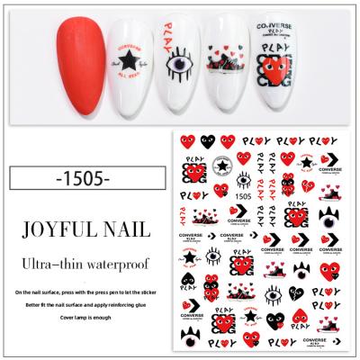 China Mixed Props Paper 3d Nail Art Stickers Hot Sale Colorful Trendy Nail Art Designer Nail Decals 2022 New for sale