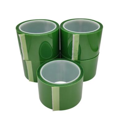 China PET Film Tape Heat Resistant High Temperature Green Powder Coating Green Tape Strong Adhesive Tape for sale