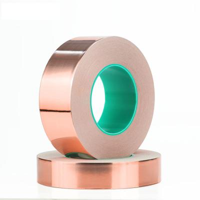 China Wholesale ANTISTATIC Heat Resistance Double Sided Conductive Copper Tape Single Lead Foil Shielding With Factory Price for sale