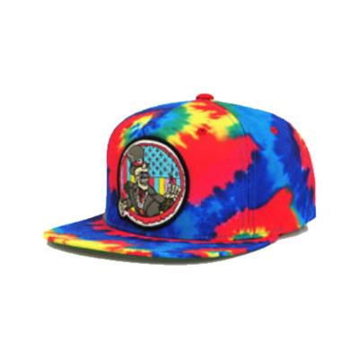 China COMMON Sublimation Printed Snapback Hats Custom Flat Brim Snapback Hats With Snap On Back 100% Cotton Applique 6 Panel Hat for sale