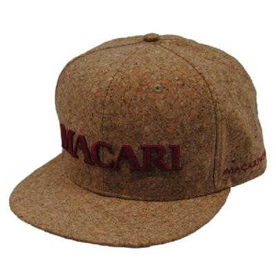 China JOINT 6 Panel Custom Snapback Caps Natural Cork Fabric 3D Embroidery Hat for sale