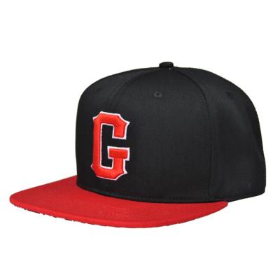 China Fashion 6 COMMON High Quality Wholesale Custom Panel Unstructured Red Baseball 3D Embroidered Flat Brim Snapback Hat for sale