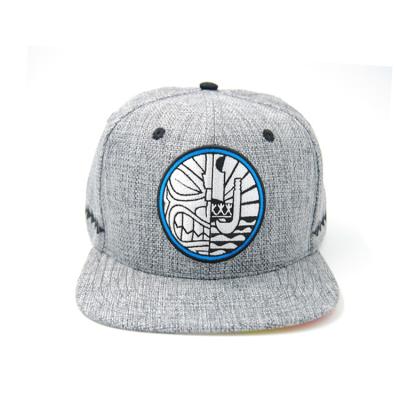 China Wholesale Hemp JOINT Classic Gray Embroidery Korea Style Brim Topi Flat Snapback Hat for sale