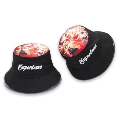 China Custom Image Chinese Supplier Heat Transfer Printing Bucket Hat With 3D Embroidery 